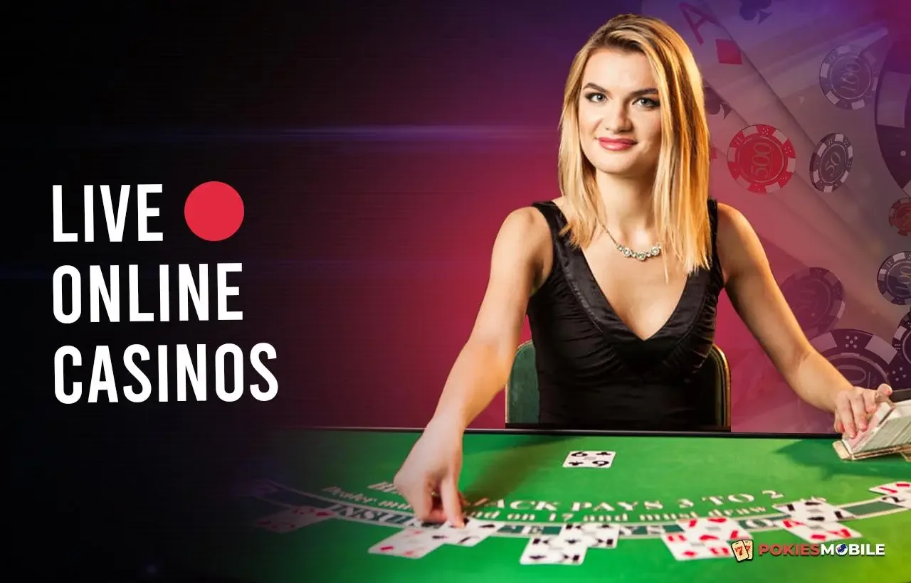 Tampilan meja kasino live dengan dealer