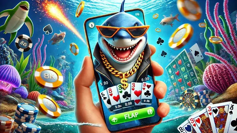 Adegan target ikan dan kontrol meriam dalam permainan arcade